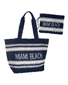 BORSA MARE M+BUSTA RIGA CROCHET BLU T/P