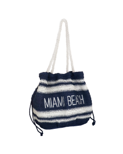 SACCA MARE M RIGA CROCHET BLU
