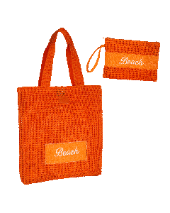 SPORTA MARE M+BUSTA CROCHET BEACH ARANC.
