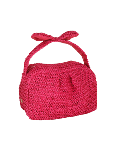 POUCH MARE M CROCHET FUXIA