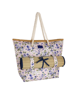 BORSA MARE L + STUOIA FIORI LILLA